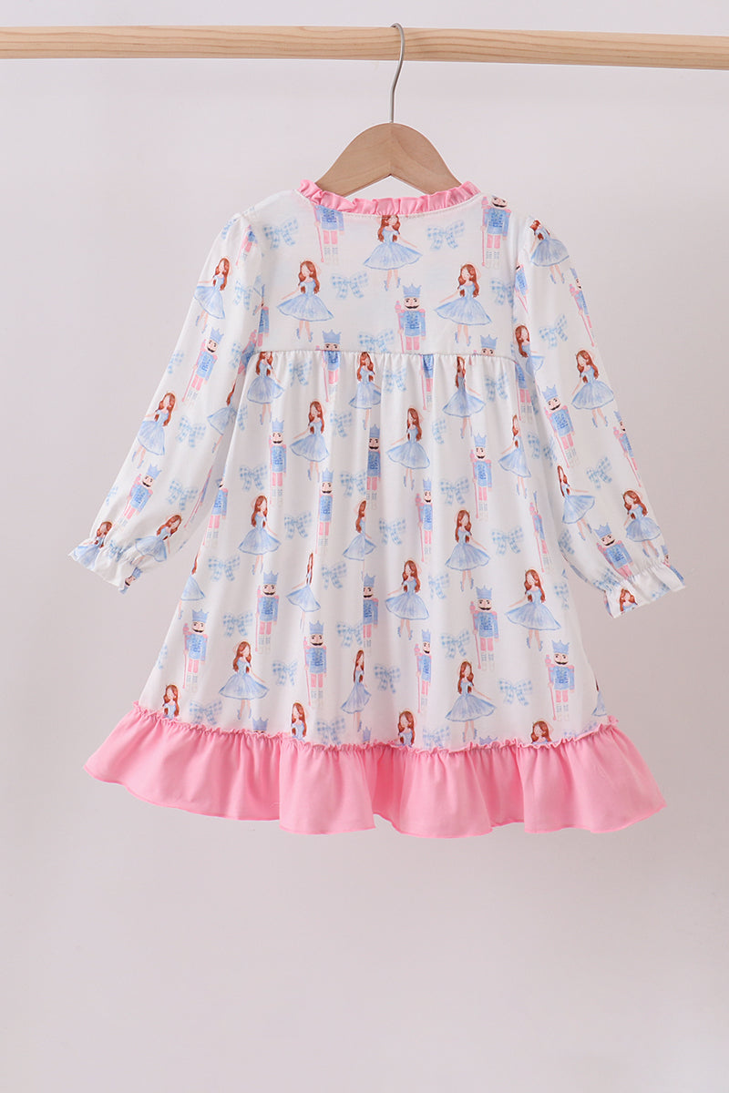 Pink bow nutcracker ruffle dress