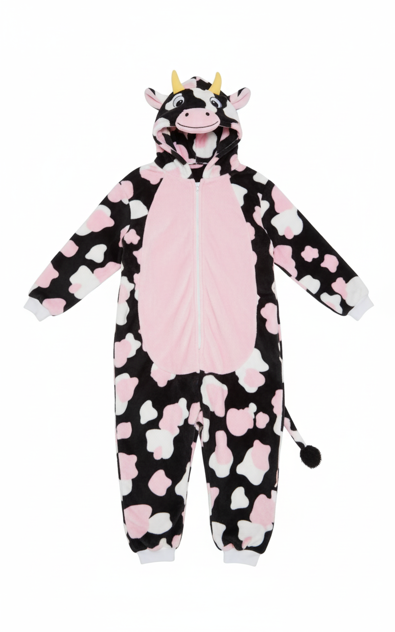 Cow Onesie Animal Costume Girls Women Pajamas