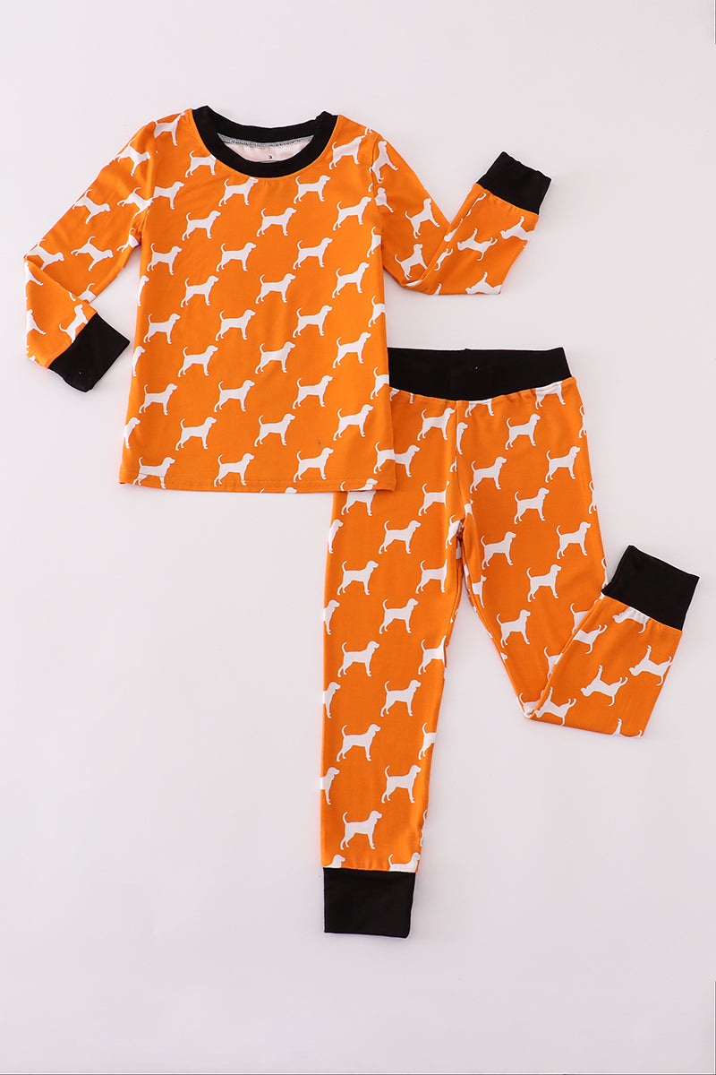 Orange Tennessee bamboo pajamas set
