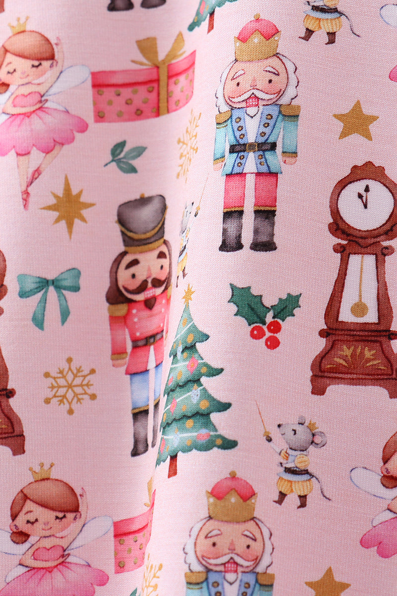 Nutcracker print bamboo ruffle pants set