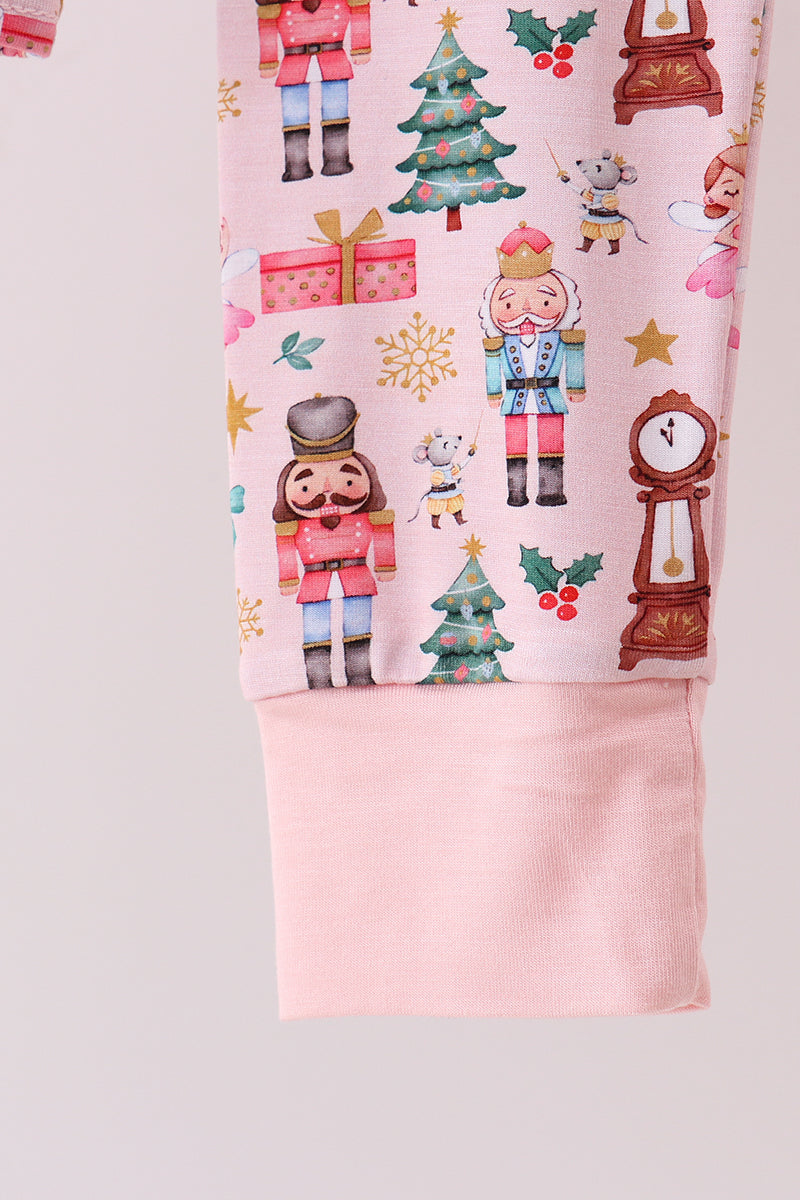 Nutcracker print bamboo ruffle pants set