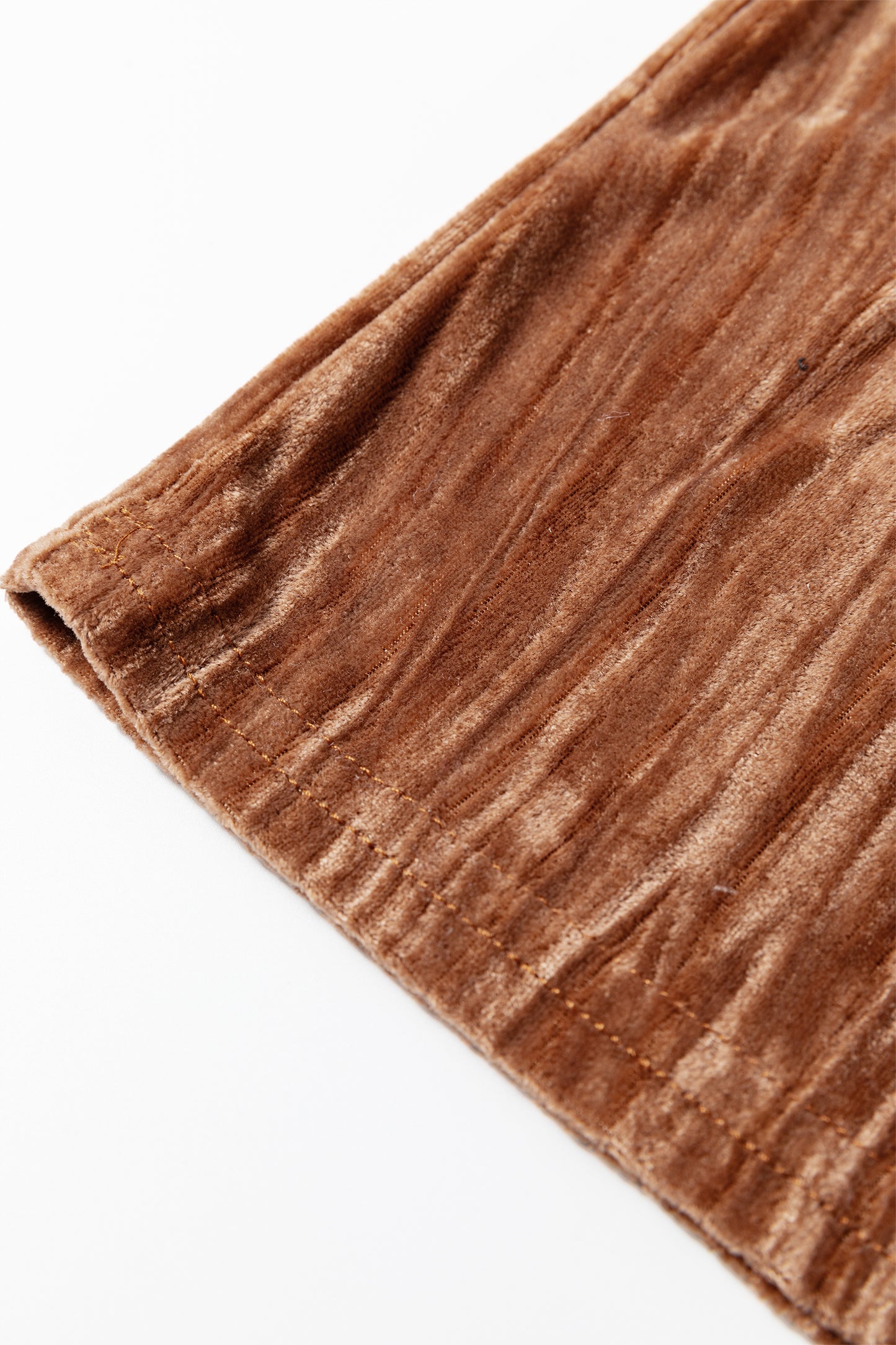 Chicory Coffee Velvet Adjustable Straps Patched Pocket Sleeveless Jumpsuit