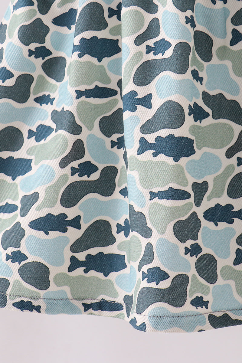 Camouflage denim dress