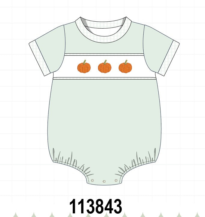 Sage pumpkin embroidery bubble
