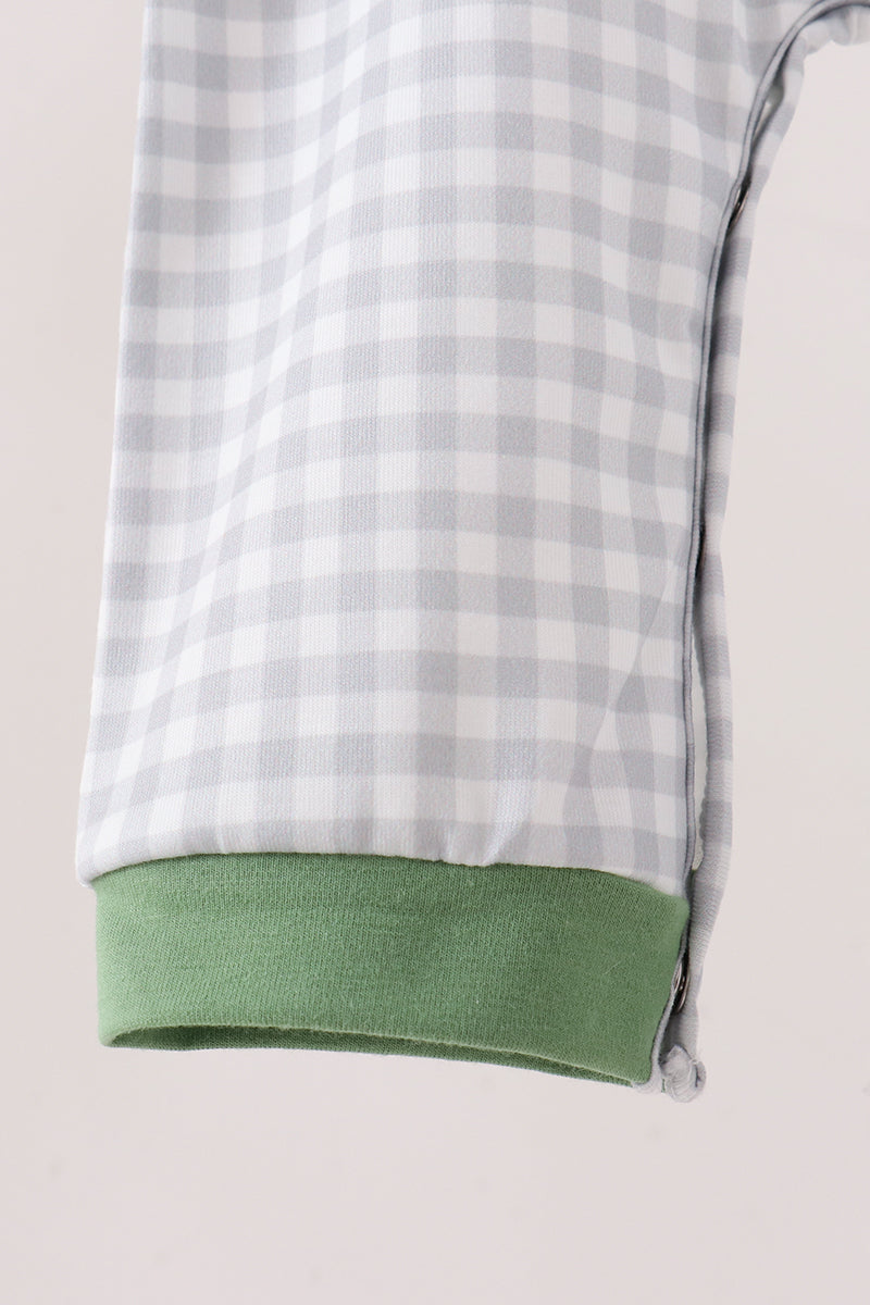 Green tools embroidery romper