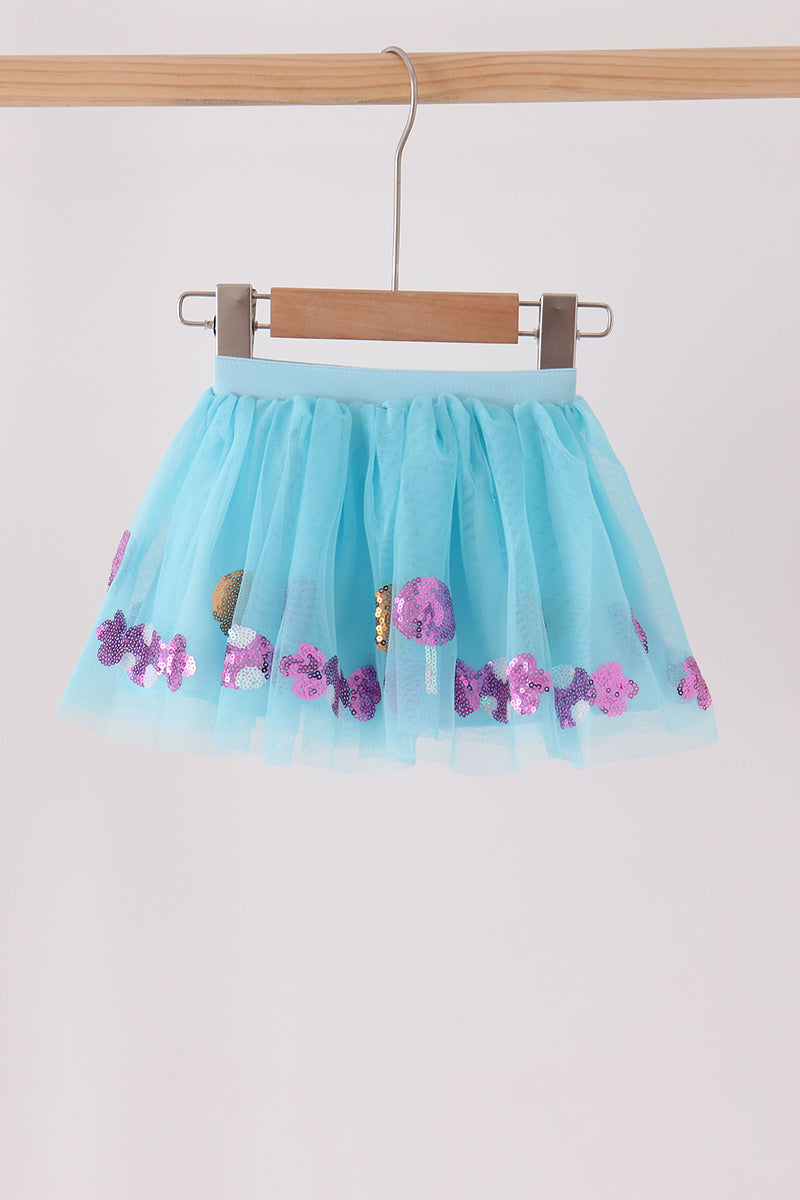 Blue sweet sequin tutu skirts