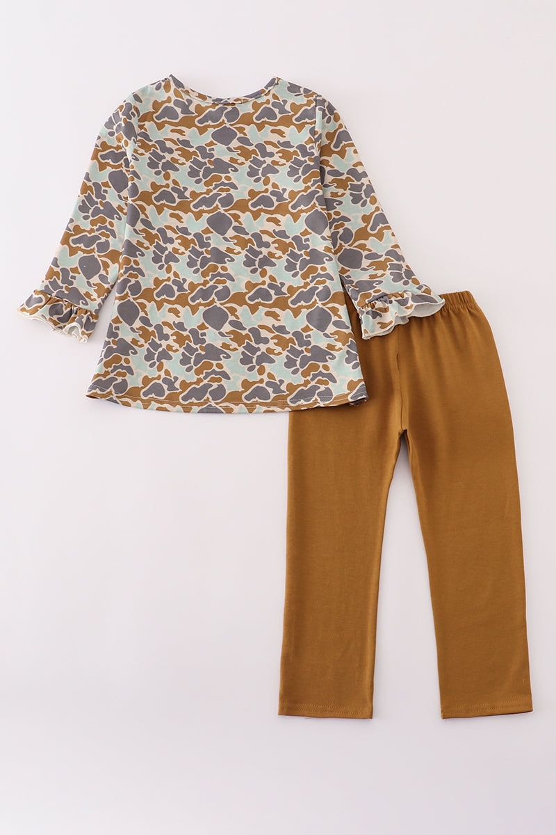 Halloween camouflage applique pants set