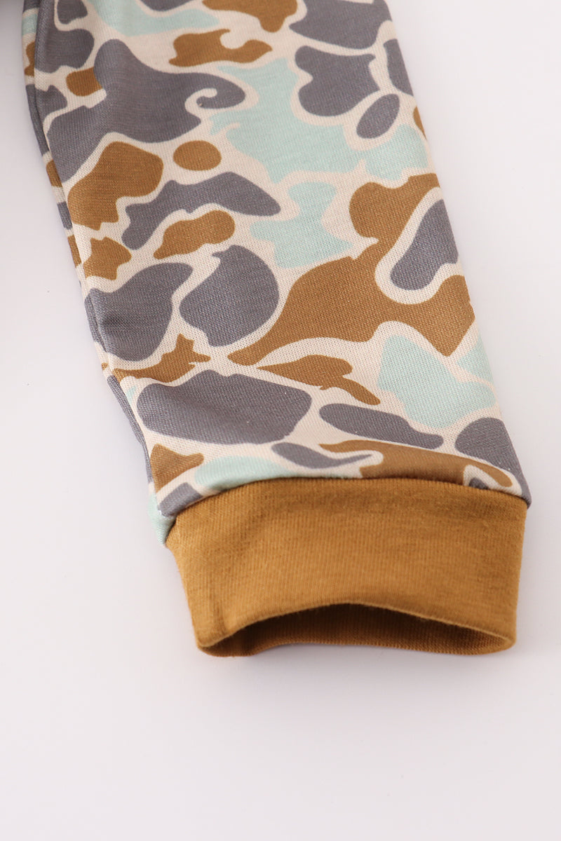 Halloween camouflage applique romper