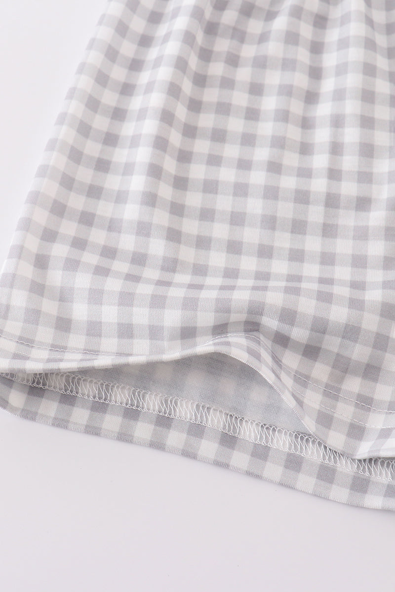 Orange floral bunny applique set