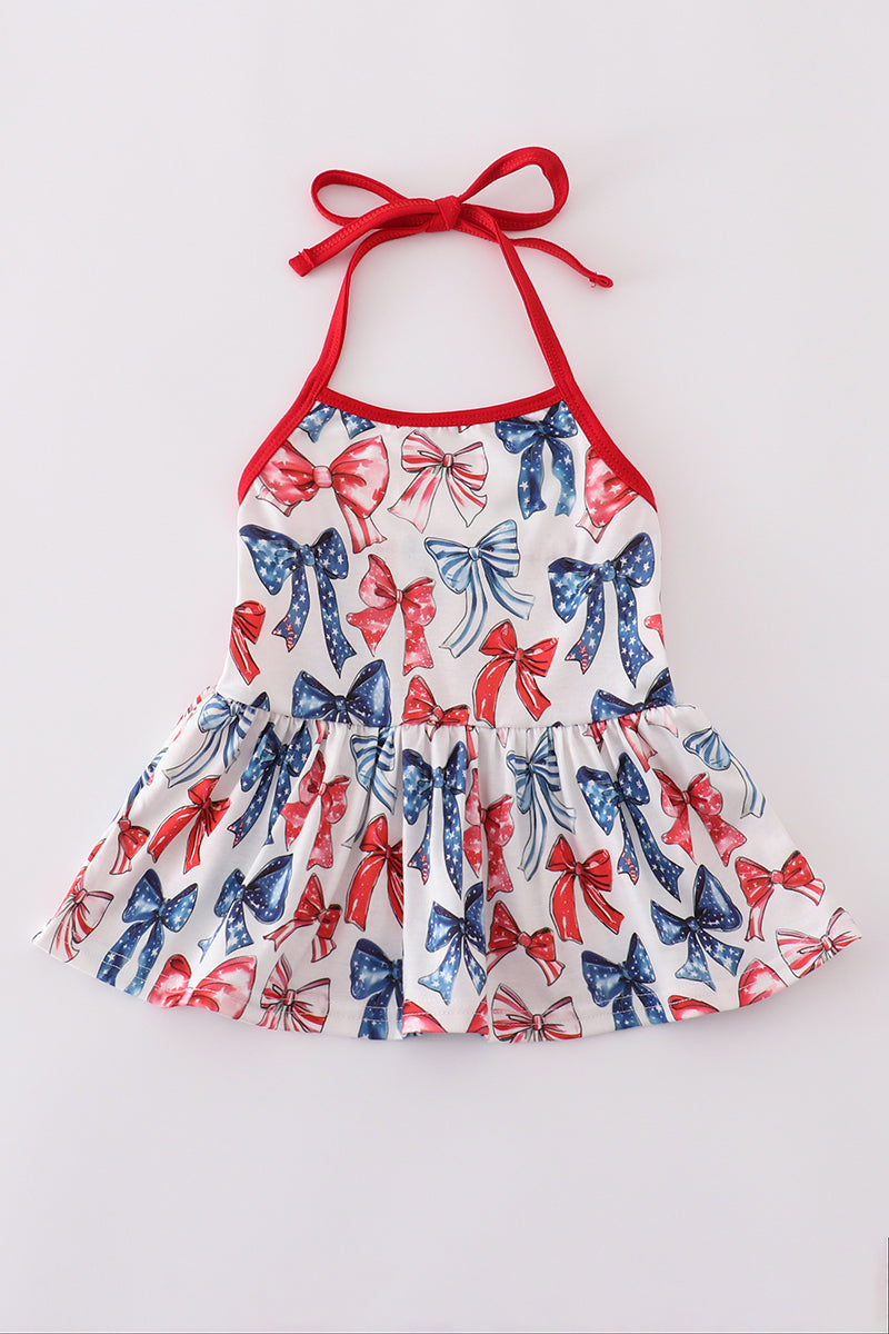 Bow print mom&me top