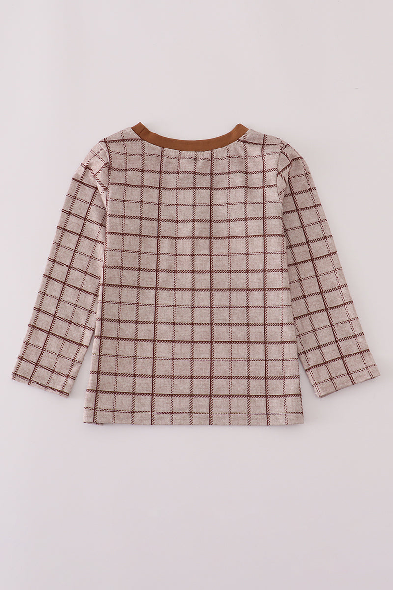 Brown plaid top
