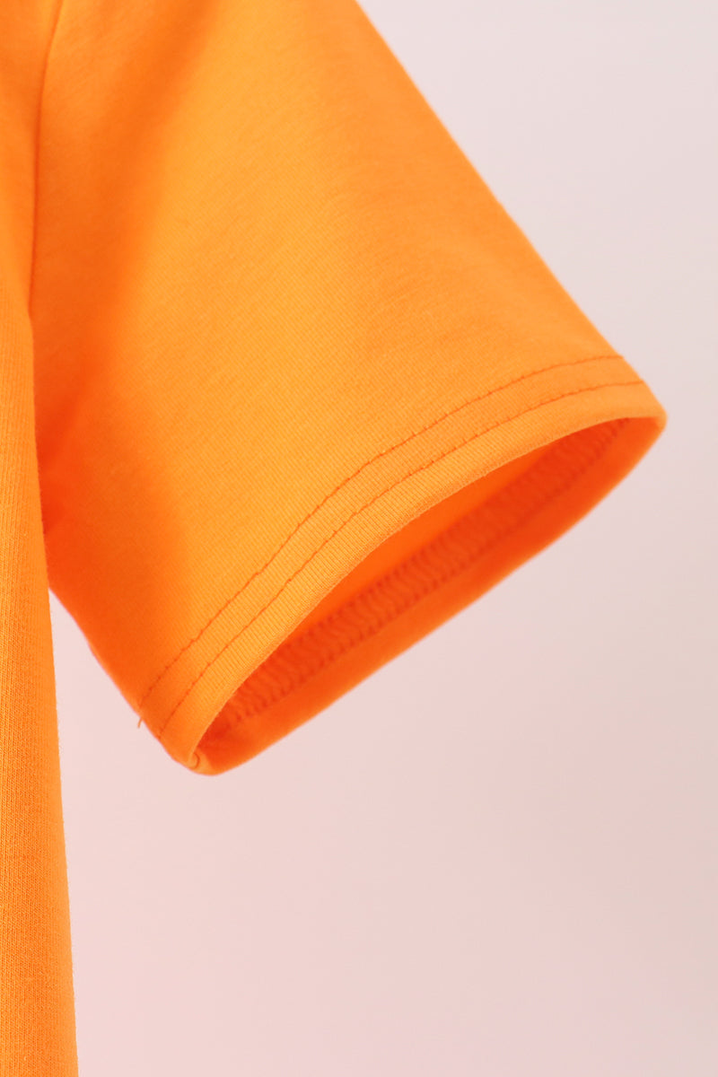 Orange ghost embroidery top