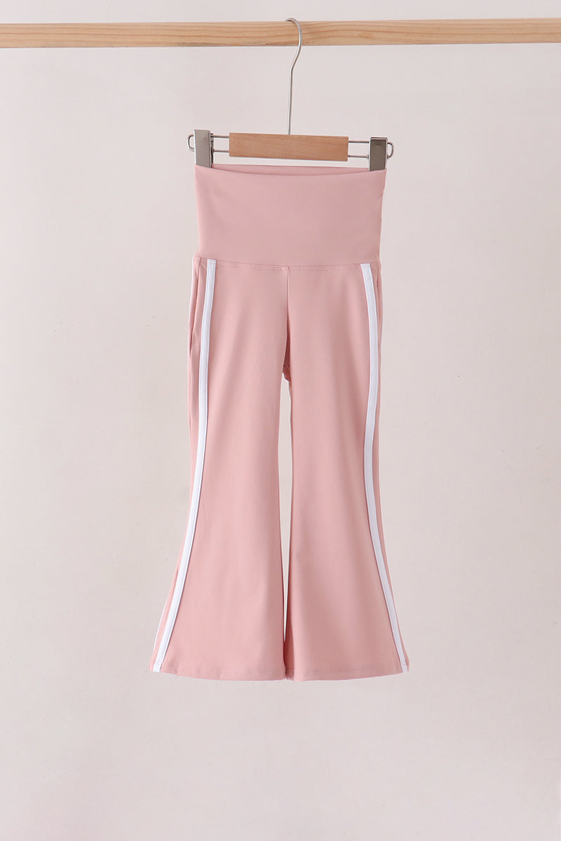 Pink Flare Double Side Stripe Active Pants