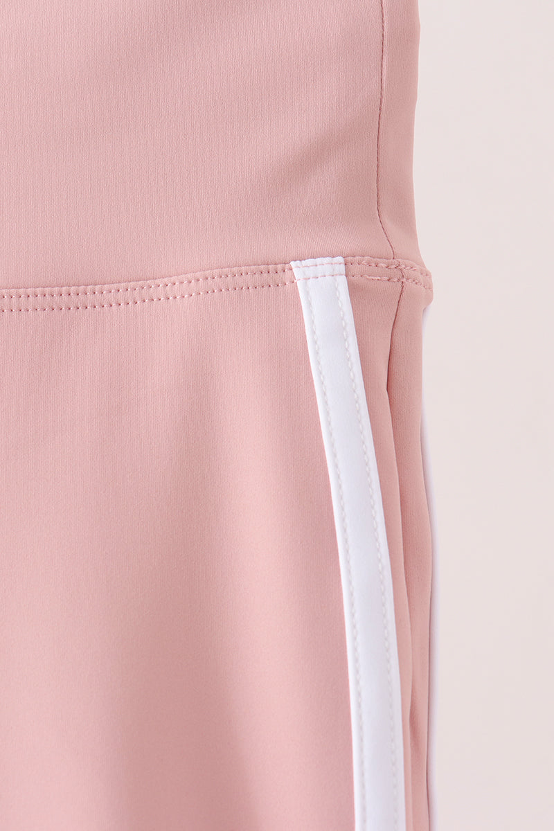 Pink Flare Double Side Stripe Active Pants