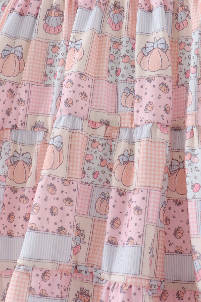 Pink pumpkin smocked mom&me dress