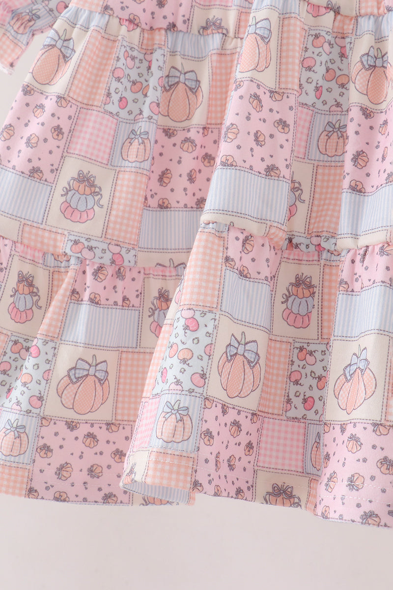 Pink pumpkin smocked mom&me dress
