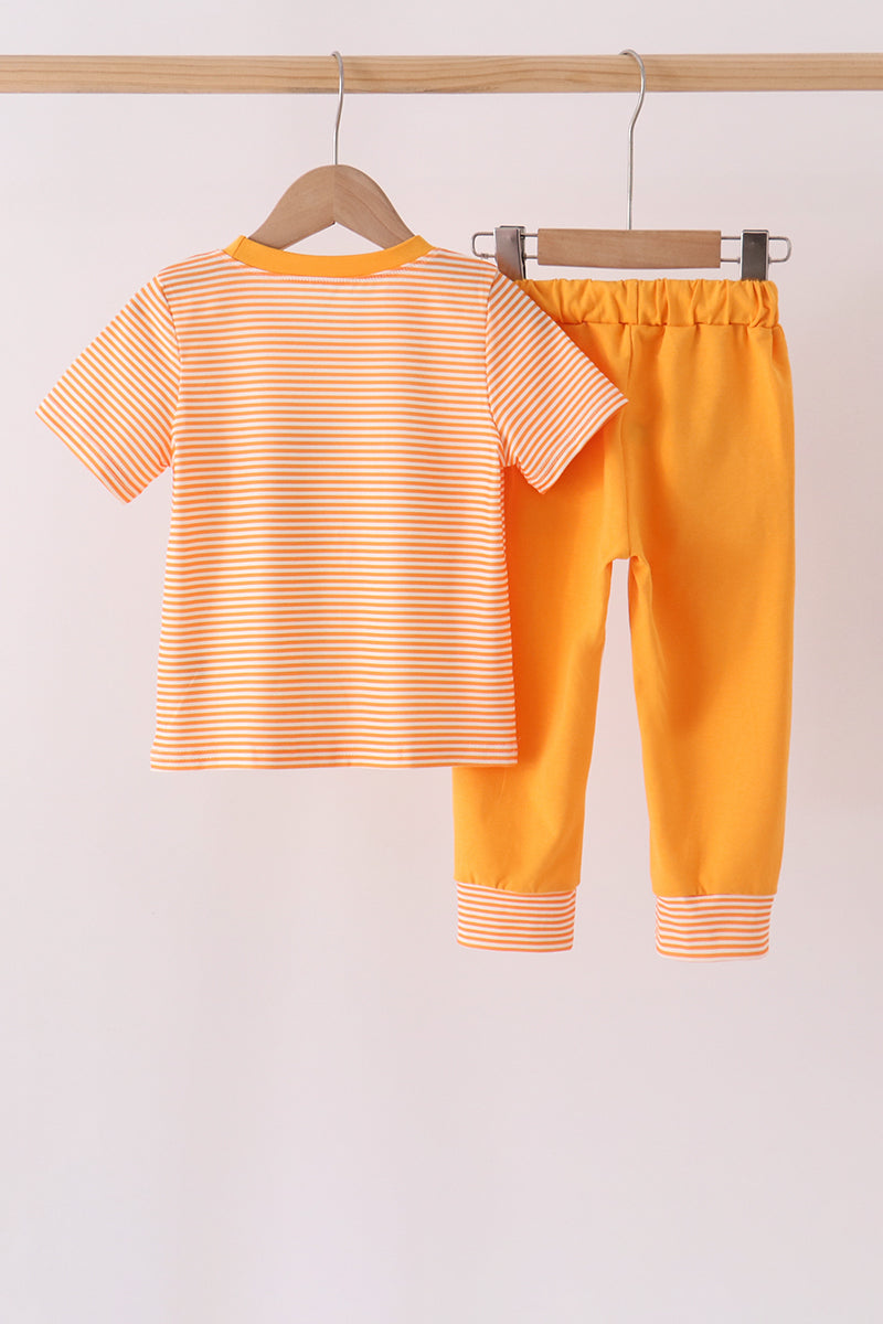 Orange Tennessee Go Vols Embroidery Pants Set
