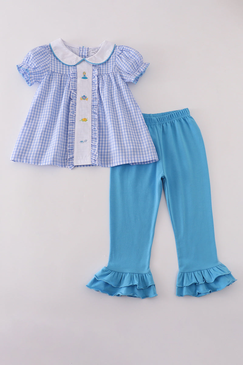 Blue princess pumpkin ruffle set