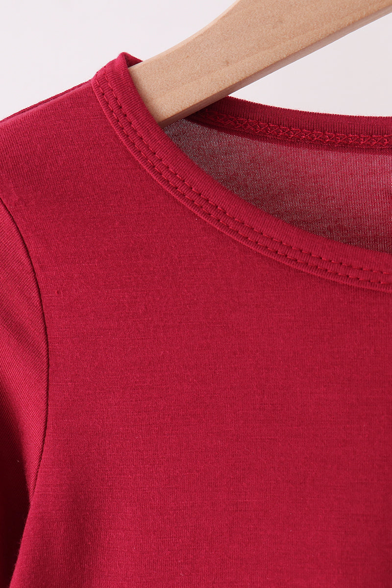 Burgundy bamboo pajama set – view 2