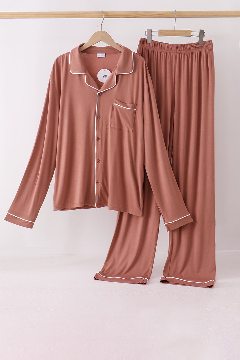 Dusty rose bamboo mom pajama set – wholesale for boutiques | Honeydew USA
