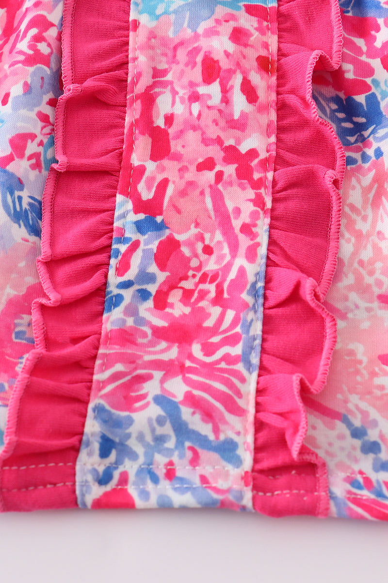 Pink coral reef ruffle bloomer set