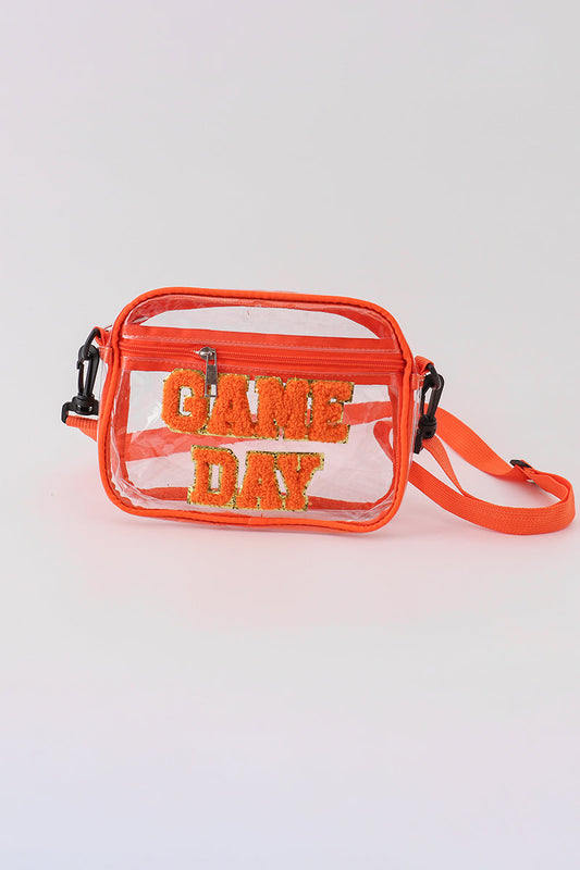 Orange GAME DAY french knot single-shoulder bag