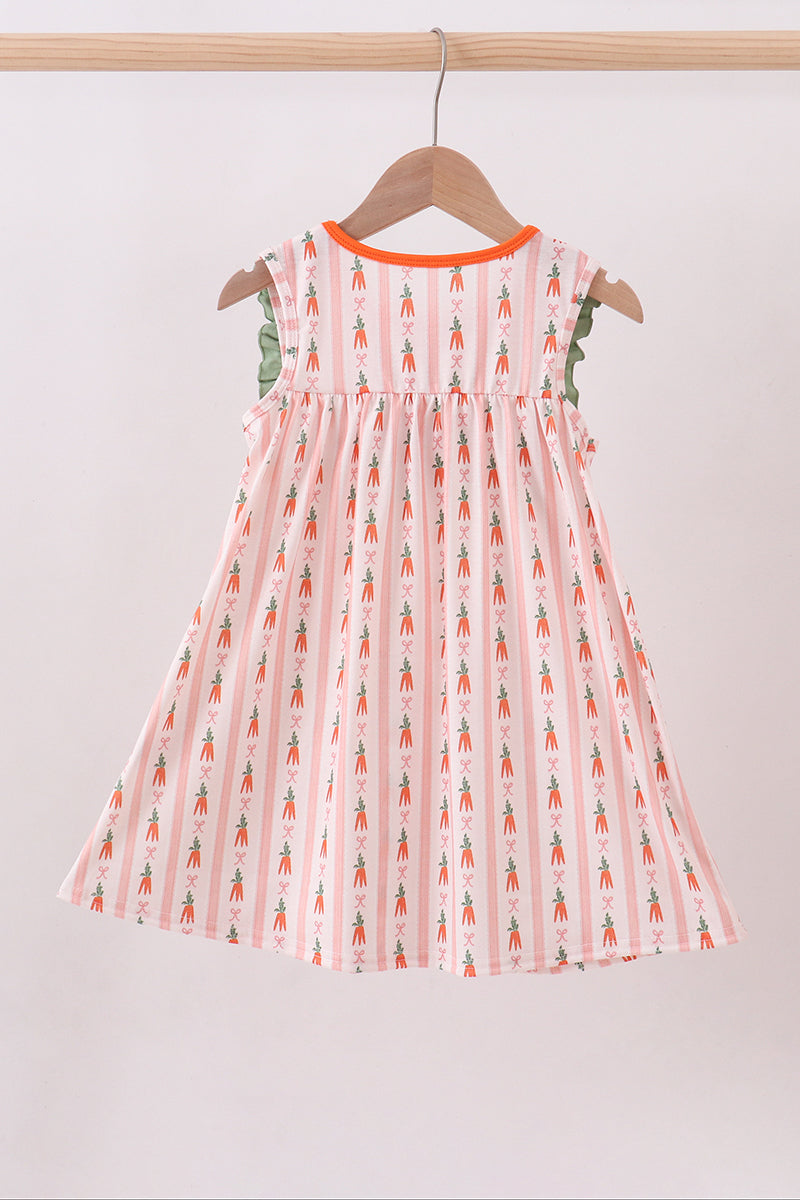 Bunny embroidery ruffle dress