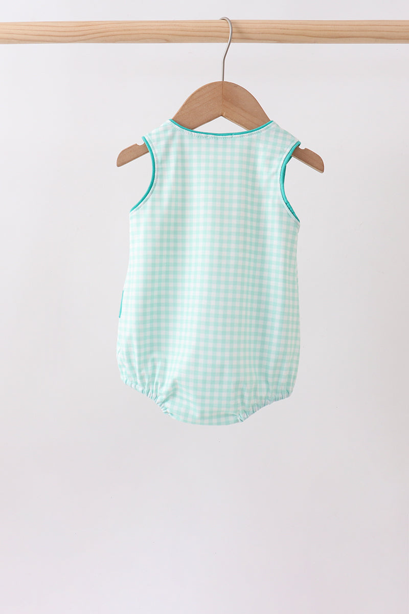 Green Mallard Plaid Embroidered Bubble