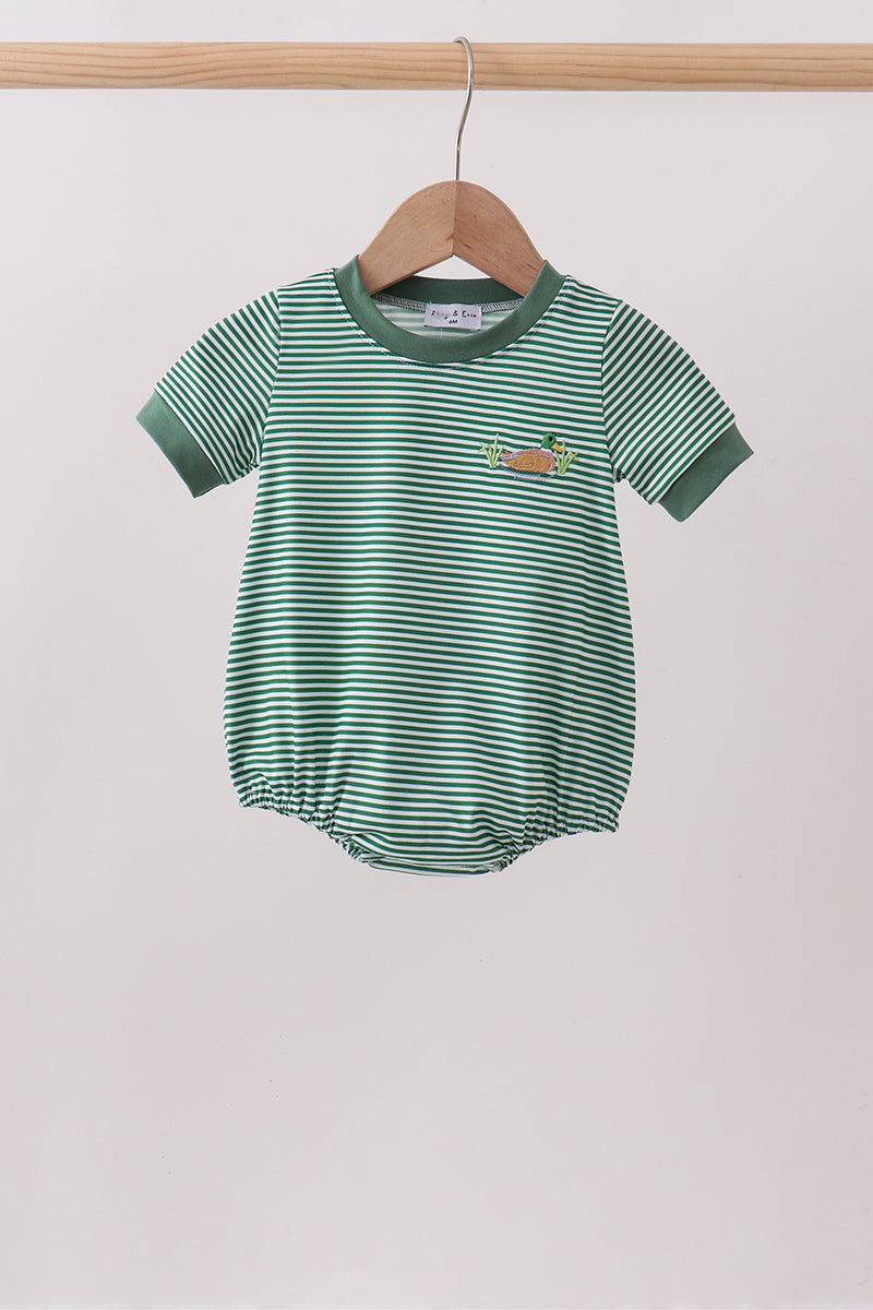 Green Duck Stripe Embroidered Bubble