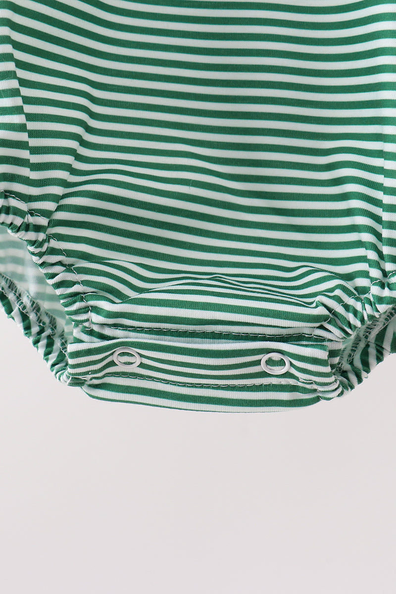Green Duck Stripe Embroidered Bubble