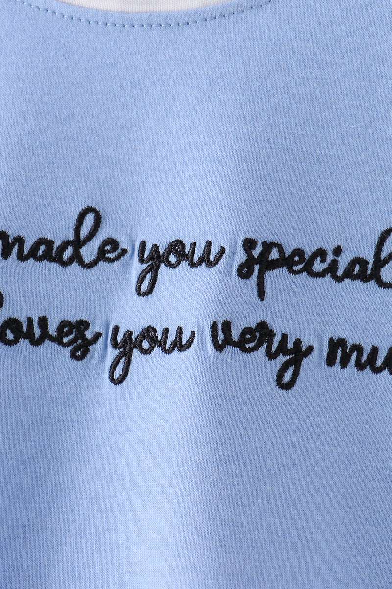 Blue Embroidery Bubble