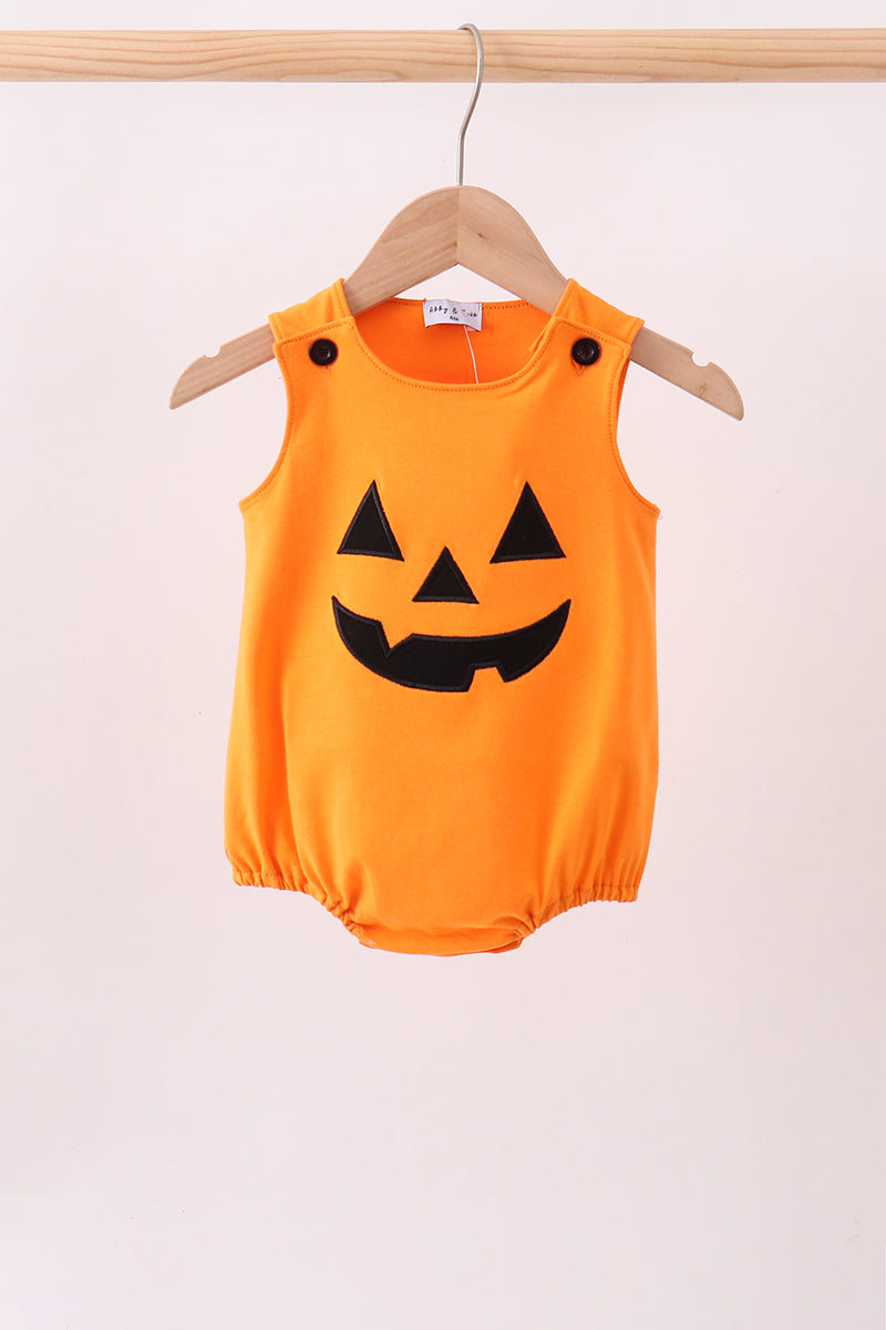 Orange Jack-O-Lantern  Applique Bubble