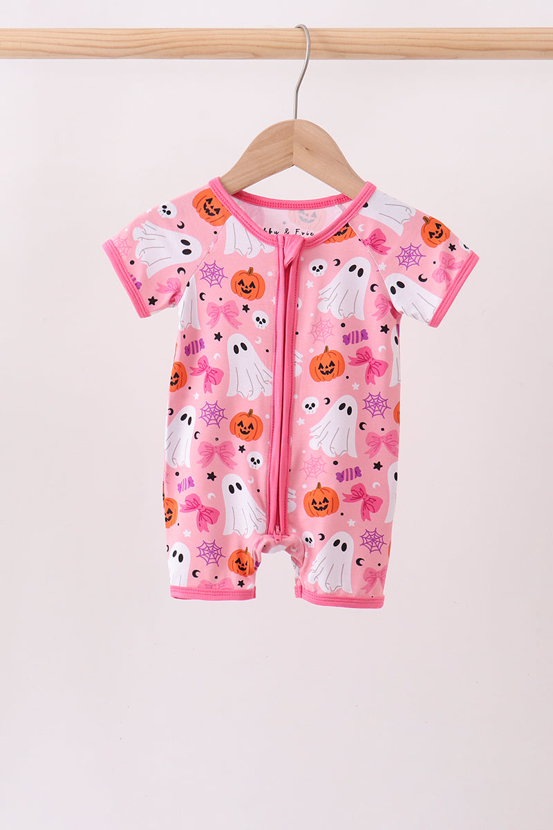 Pink Ghost Bamboo Romper