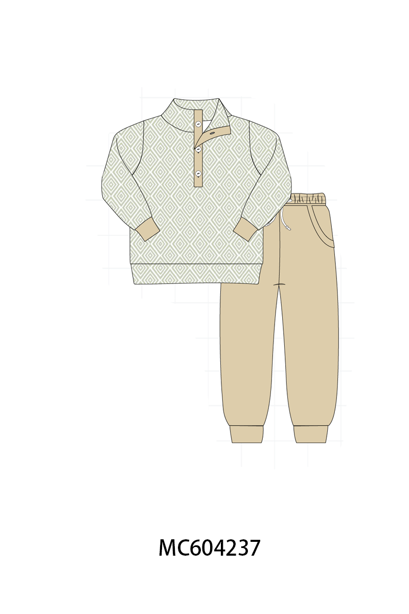 Khaki Geo Diamond pants set