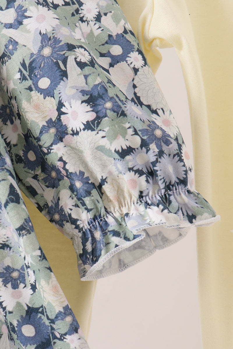 Vintage Floral Ruffle Pants Set