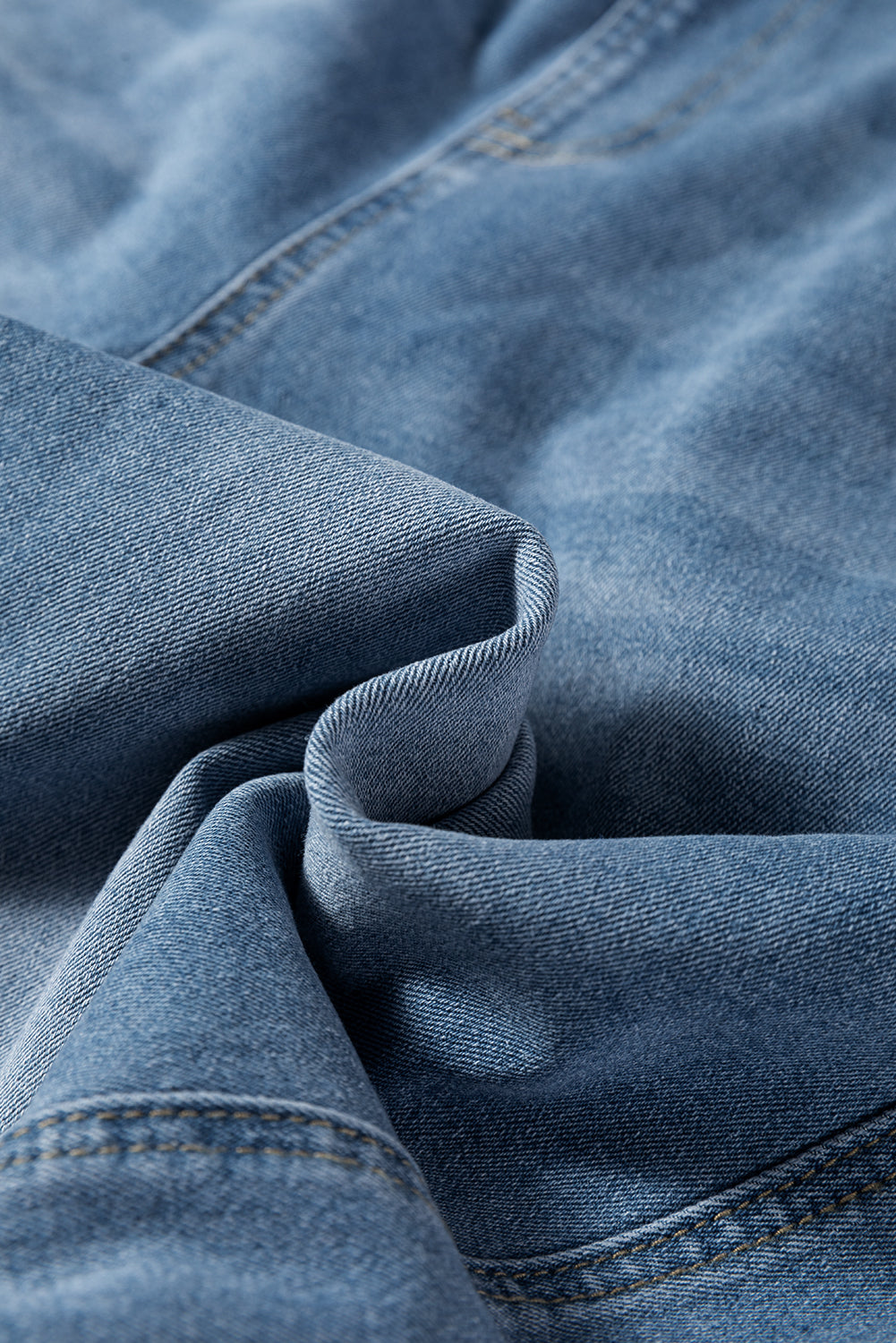 Dusk Blue Adjustable Buckle Barrel Denim Overalls